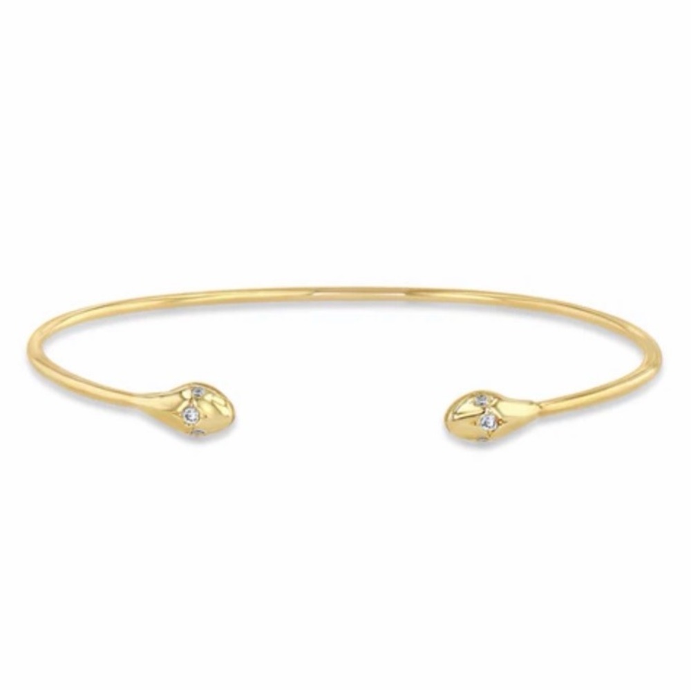 Zoe Chicco 14k gold snake cuff w diamonds